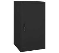 Armario de taller: Estantería y armario para herramientas de acero negro con ganchos ajustables, dimensiones 53x53x105 cm