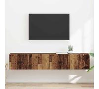 Armario de TV moderno con puertas batientes en color blanco, 60 cm de ancho de madera y paneles laterales de 5 cm de grosor, armario montado en la pared