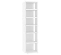 Armario de Zapatos Blanco de Madera de Ingeniería con 6 Estantes | Gabinete estrecho, almacenamiento bajo escalera, acabado blanco, madera de ingeniería duradera, organización eficiente