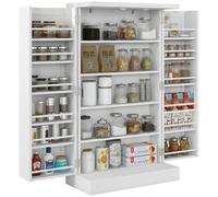 Armario Despensa Cocina con 2 Puertas 16 Estantes Alacena Moderna con Estantes Ajustables 60x30x104 cm Blanco BLANCO