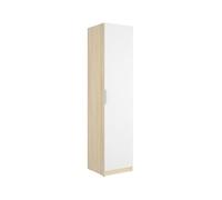 Armario emax una puerta con barra y 2 estantes blanco/natural 203,5x45,5x51 cm