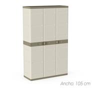 Plastiken Armario Titanium 3 puertas, plástico beige 105x44x176 cm