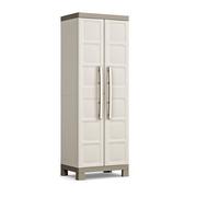 Armario escobero de resina excellence 65x182x45cm beige y gris 65 cm