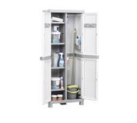 Armario escobero de resina wave 70x182x44 cm color gris 2 puertas