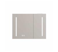 Armario espejo led 80 cm - con almacenamiento, montaje en pared, multiusos baño salón dormitorio - blanco