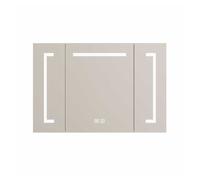 Armario espejo led 90 cm - con almacenamiento, montaje en pared, multifuncional para baño salón y dormitorio - blanco