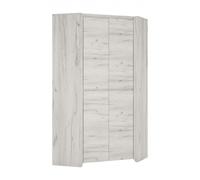 Armario Esquinero Angel Juvenil 96x96cm Roble Blanco De 2 Puertas