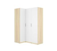 Armario esquinero emax 3 puertas blanco/natural 203,5x142,4x95 cm