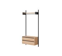 Armario Estante 1 Balda Con Cajones Roble/ Negro