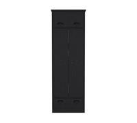 Armario falkland en melamina con 2 puertas ,2 estantes , 1 barra para colgar ropa , 1 gabinete superior y 1 cajon , negro , 179 cm x 59.2 cm x 50 cm