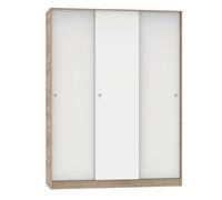 Armario grande tibet con 3 puertas correderas roble cambrian, blanco mate o roble y blanco 150x200cm