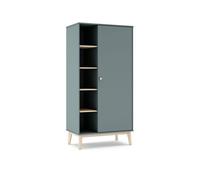 Armario juvenil de 1 puerta y estante en verde salvia y oak soft 90x181 cm misty breeze verde salvia - oak soft 90 x 181 x 52 cm