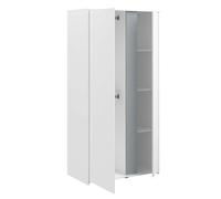 Armario Juvenil Germain 2 Puertas, 90cm en Blanco Mate y Gris, Melamina Moderno y Funcional