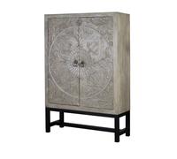 Armario madera mango y patas metal en gris envejecido 180x116x42