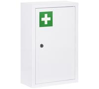 Armario médico Kleankin, armario de farmacia con 3 estantes, 2 llaves, acero