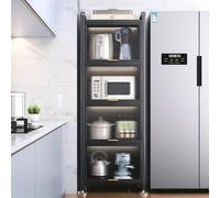 Armario móvil para cocina - Carro de cocina - Armario de almacenamiento - Soporte para microondas - Estantería con puertas abatibles