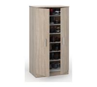 Armário multiuso com 2 portas com efeito madeira