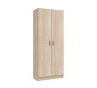 Duehome Armario multiusos 2 puertas 3 zonas 180x73x37 cm Roble