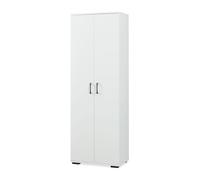 Armario multiusos chalvefted 2 puertas compartimentos y escobero 175x60x35cm blanco [en.casa]