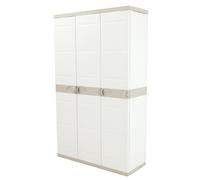 Armario Multiusos Exterior / Interior - 3 Puertas y 4 Baldas - 176 x 105 x 41 cm - Beige Recamania Plastiken