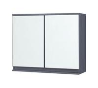Armario mural overath con espejo para baño 60x20x50cm - gris [en.casa]