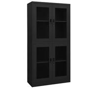 Armario Oficina Acero Y Vidrio Templado Antracita 90x40x180 Cm Vidaxl