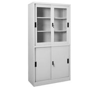 Armario Oficina Puerta Corredera Acero Gris Claro 90x40x180 Cm Vidaxl