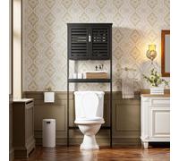 Armario para baño sobre el inodoro - Estantería para baño - Mueble para inodoro - Armario de almacenamiento - Armario para ducha - Materiales: bambú y MDF