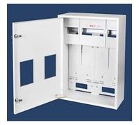 Armario para contadores de 2 x 3 fases, contador y 18 fusibles, distribuidor pequeño, caja de fusibles, caja de fusibles de acero galvanizado en superficie, distribuidor de corriente