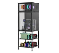 Armario para impresora 3d - estante de filamento de doble pared, barra de filamento en t, diseño insonorizado y a prueba de polvo, para estudio y oficina - negro