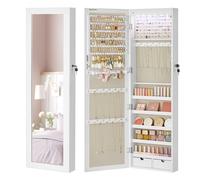 Armario para Joyas Espejo Joyero de Pared Organizador de para Pendiente Espejo