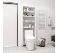 Armario para lavadora - Armario de almacenamiento - Mueble auxiliar - Estantería - Solución para esquinas - Blanco clásico - 64 x 24 x 190 cm