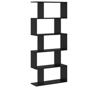 Armario para libros 5 niveles 70 x 24 x 161 cm roble negro | Estantes de madera de ingeniería, autoportante, uso interior, sala de estar, estudio, biblioteca, limpieza sencilla