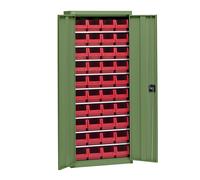 Armario para material con cajas de almacén eurokraft pro, altura 1575 mm, 9 baldas