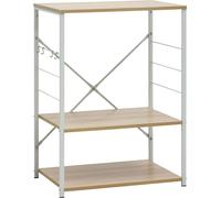 Armario para microondas blanco y roble 60x39,6x79,5 cm