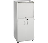 Armario para ordenador con persianas de plástico, rodante eurokraft pro, modelo Premium, H x A x P 1660 x 725 x 642 mm