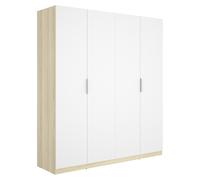 Armario emax 4 puertas abatibles blanco/natural 203,5x182,1x51,4 cm
