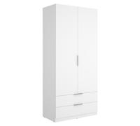 Armario para ropa Emax (L x An x Al: 51,4 x 91 x 203,5 cm, Blanco, Número de cajones: 2 ud.)