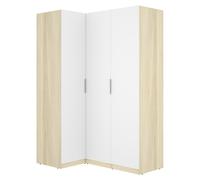Armario esquinero emax 3 puertas blanco/natural 203,5x142,4x95 cm