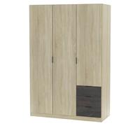 Armario para ropa LC0323F (L x An x Al: 52 x 121 x 180 cm, Roble Canadian/Óxido)