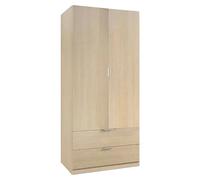 Duehome Armario Low Cost 2 puertas, 2 cajones Oak