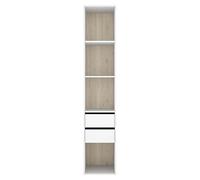 Armario para ropa Suit (L x An x Al: 45 x 45 x 204,5 cm, Blanco/Natural, Trasera reversible)