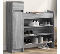 Armario para zapatos, color gris Sonoma, 100,5 x 28 x 100 cm, fabricado en material de madera