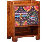 Armario para zapatos de vidaXL con estante, color marrón, 55 x 35 x 75 cm, madera maciza de acacia