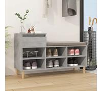 Armario para zapatos genérico, color gris hormigón, 102 x 36 x 60 cm, madera de ingeniería, con 1 cajón y 6 compartimentos, armario de almacenamiento para zapatos con patas de madera, tapa robusta