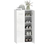 Armario para zapatos HOMCOM, armario para la entrada con 2 puertas, 5 niveles y estantes ajustables