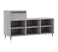 Armario para zapatos Sonoma gris 102x36x60 cm Madera de ingeniería | 1 cajón, 6 compartimentos, patas metálicas, parte superior decorativa, fijación de pared incluida