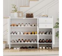 Armario para zapatos STILVORA con 3 puertas, 2 cajones y amplio espacio de almacenamiento. Cómoda para zapatos con pomos metálicos para facilitar el acceso. Mueble auxiliar para pasillo o recibidor, c