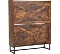 Armario para zapatos VEVOR con 2 puertas y sistema antirrobo, zapatero vertical que ahorra espacio, estante para zapatos independiente para la entrada, pasillo, salón o terraza, estante para zapatos d