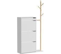 Armario para zapatos Vicco Ivo Blanco 90 x 181.5 cm con 3 compartimentos, 1 cajón, Model 54255
